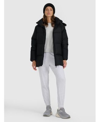 Women's down jacket with natural filling - black