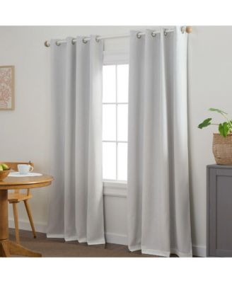 Town Country Basics Selena Sage Green Solid Linen Texture Room Darkening Grommet Top Curtain Panels
