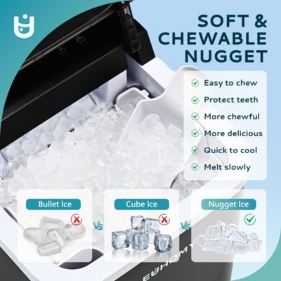 26.5 lbs/24H Nugget Countertop Ice Maker in Black with Auto-Cleaning and 1.5 lbs Ice Storage Capacity