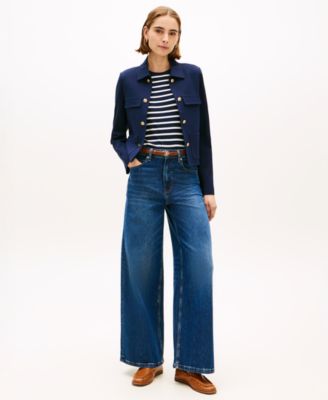 Women's Ponte Novelty Band Collar Jacket