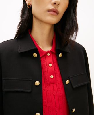 Women's Ponte Novelty Band Collar Jacket