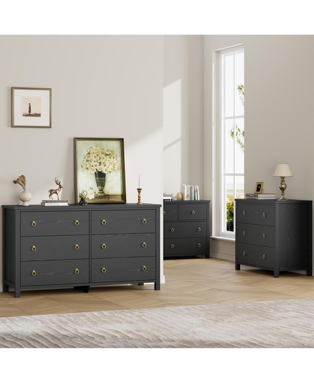 gaomon 6 Drawer Dresser for Bedroom, 47 in Wide Dresser, Chest of Drawers