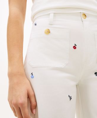 Women's Patch Pocket Printed Chinos Pants