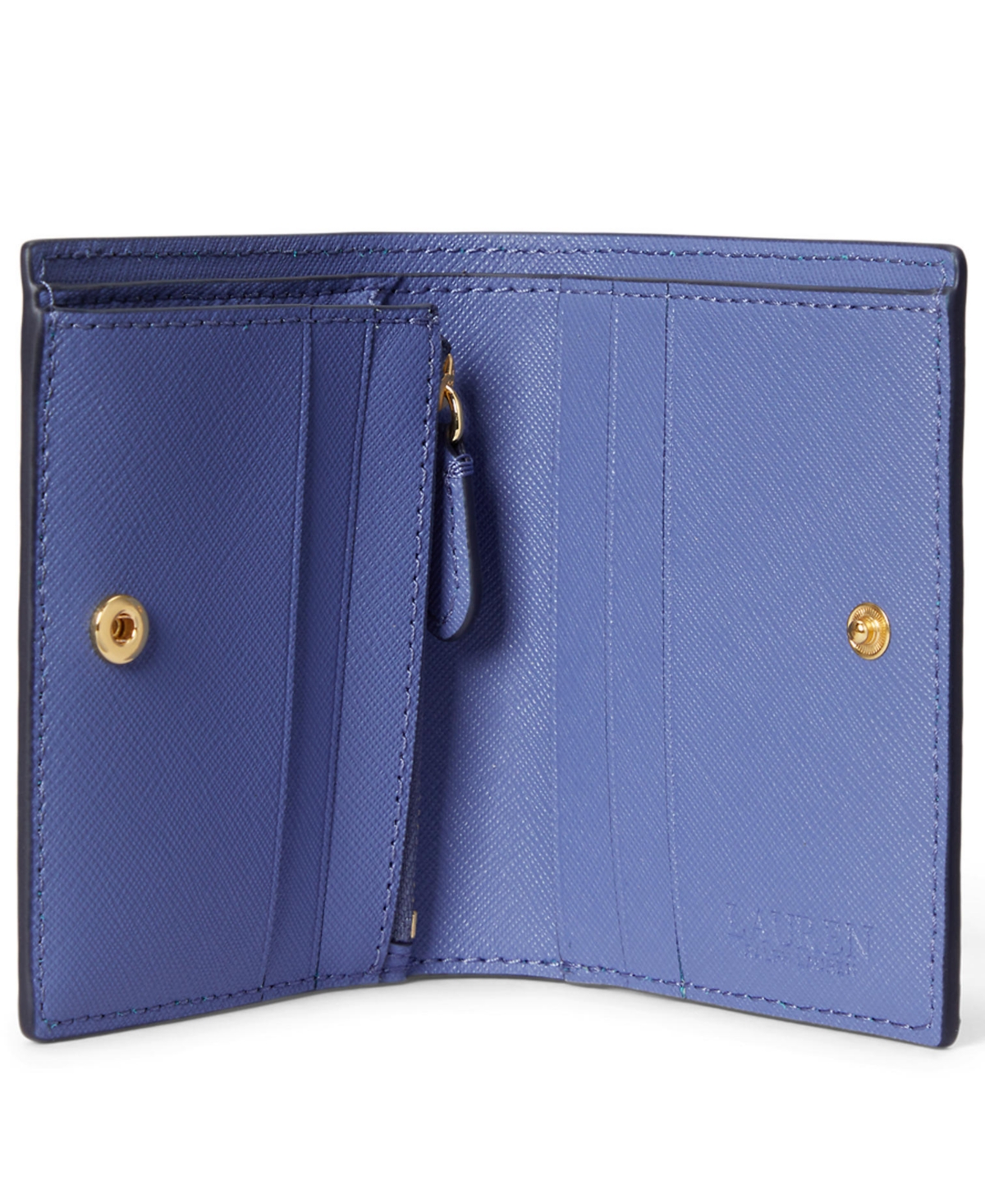 Lauren Ralph Lauren Crosshatch Leather Compact Wallet