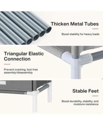 10-Tier Shoe Rack, with 4 Bins Drawers, for 32 Pairs Shoes