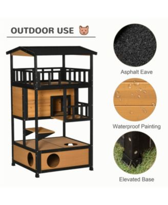 Cat House with Asphalt Roof, Escape Doors,Condo, Jumping Platform