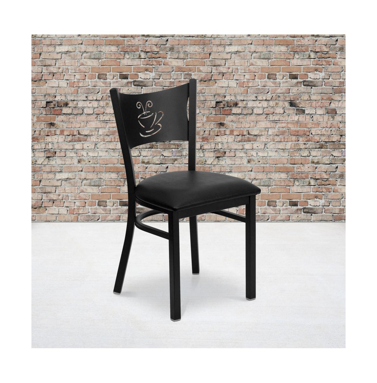 Emma+Oliver 2 Pack Coffee Back Metal Restaurant Chair