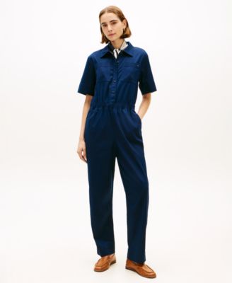 Women's Utility Shirt Short-Sleeve Jumpsuit