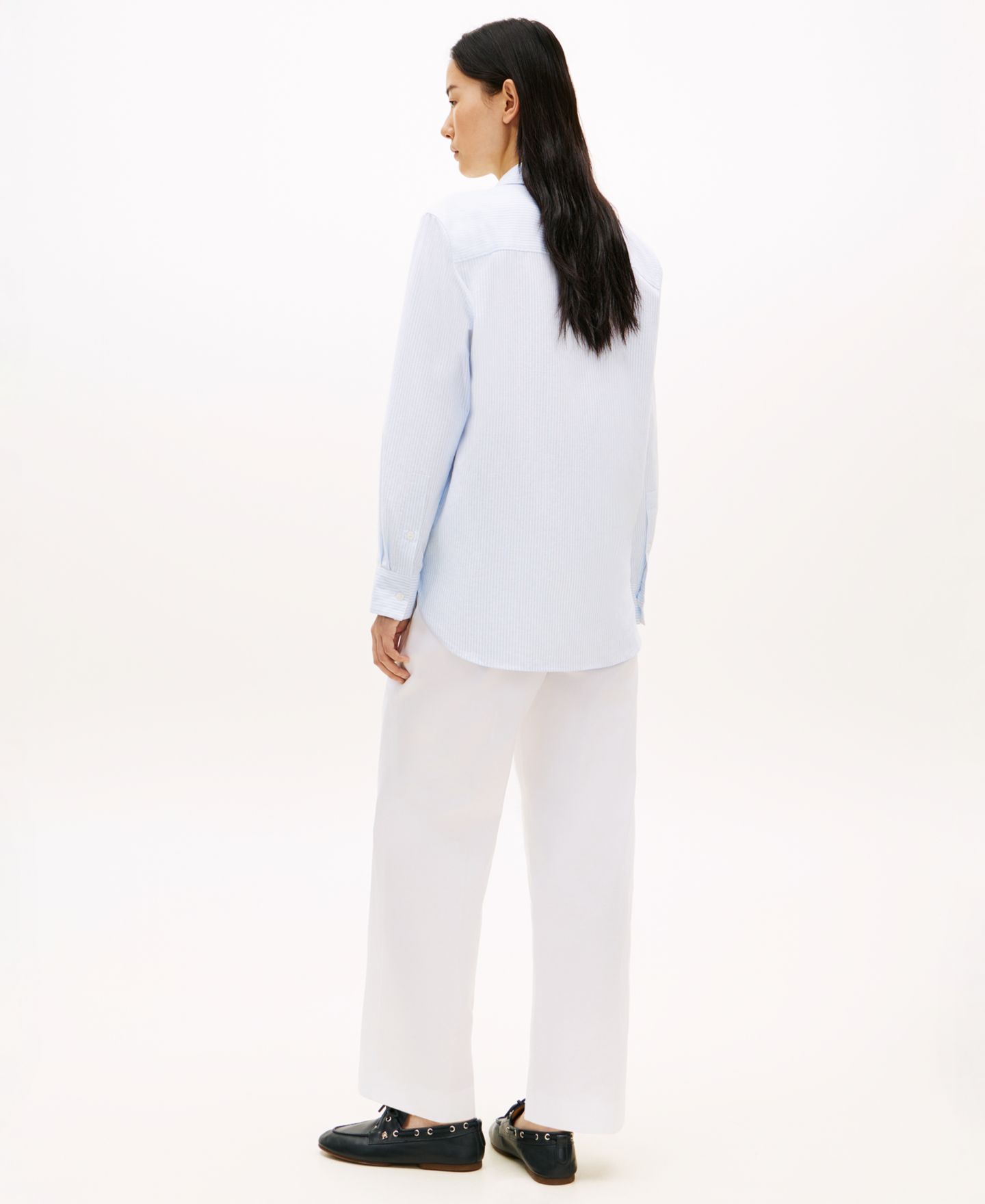 Женская рубашка Tommy Hilfiger Long-Sleeve Oxford, цвет: Синий — фото 4