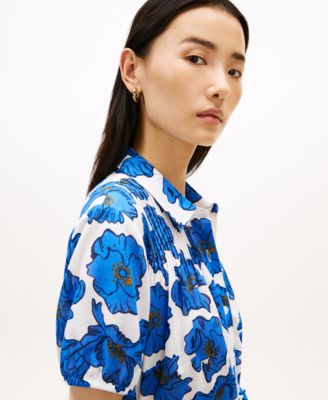 Women's Pin Tuck Cambric Collared Dress