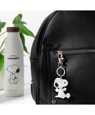 Snoopy Keychain, Silver-Tone Enamel Bag Charm