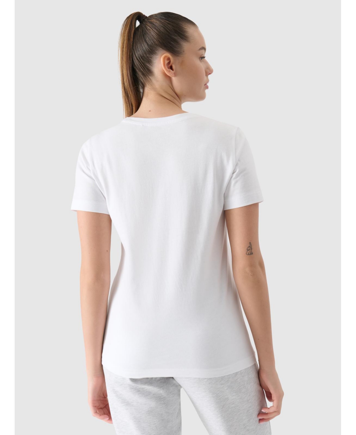 4F Women's regular plain T-shirt - white