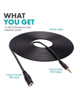MC10 3.5mm TRS Female to Male Extension Cable - 10ft