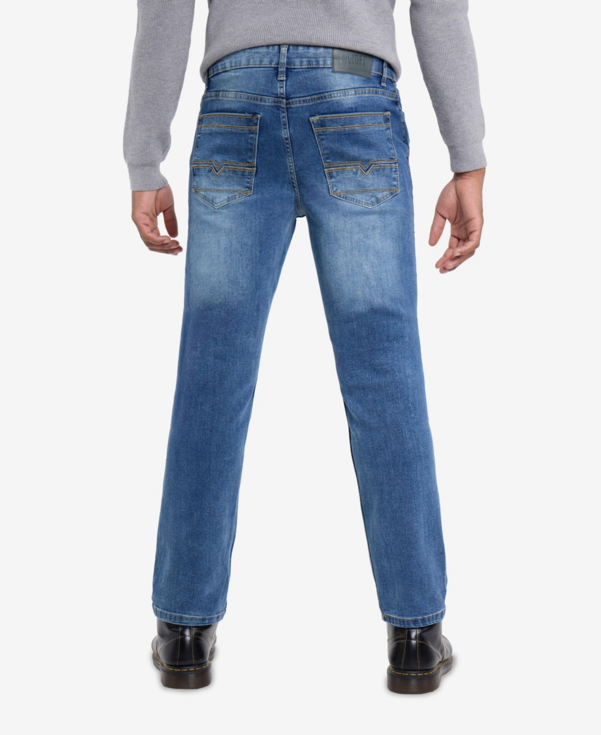 Cultura Men's Pieced Pockets Slim Fit Jeans