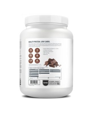 Low Carb 100% Pure Whey Isolate Protein Powder, Dutch Chocolate, 25g Protein, 14 Servings Tub