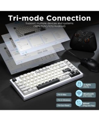 RT80 Rapid Trigger Hall Effect Magnetic Gaming Keyboard, 8K Polling Rate,75% Layout,BT/2.4GHz/Wired,RGB Backlit,Hot Swap,Actuation Wireless