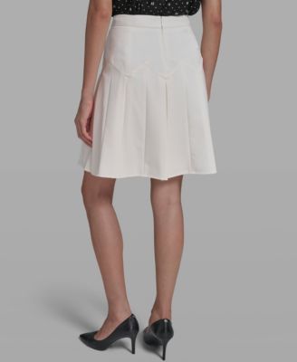 Women's Zipper Back Pleated Skirt