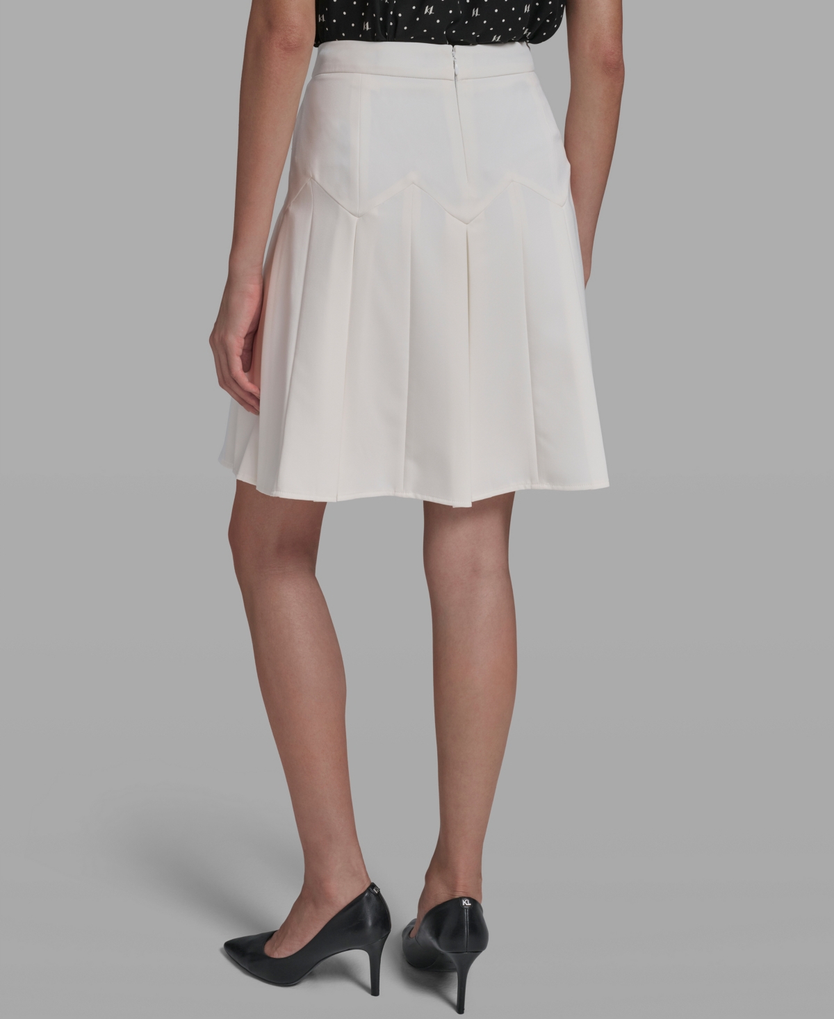Karl Lagerfeld Paris Women's Zipper Back Pleated Skirt