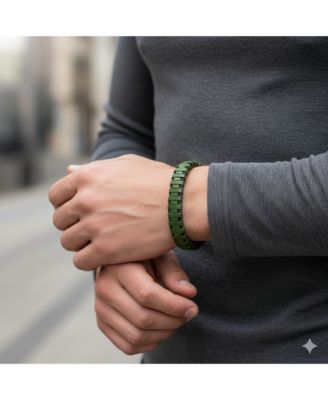 Stainless Steel, Leather Designed Bracelet