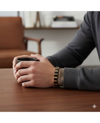 Matte & Polished Magnetic Link Tungsten Bracelet