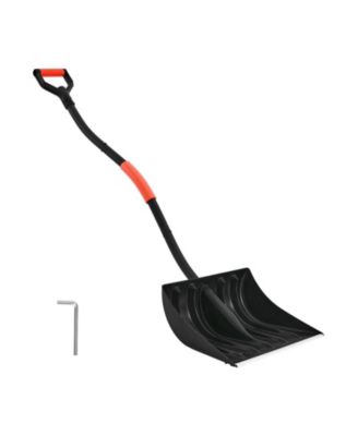 Snow Shovel, 17" Wide Plastic Blade w/ Aluminum Edge, D-Handle, Lightweight Driveway Snow Shovel