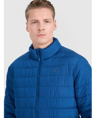 Men's down jacket with synthetic filling - navy blue