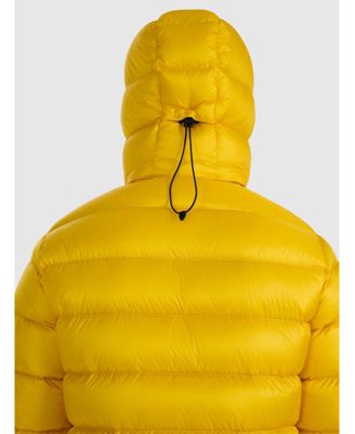 Men's trekking down jacket with natural filling - yellow
