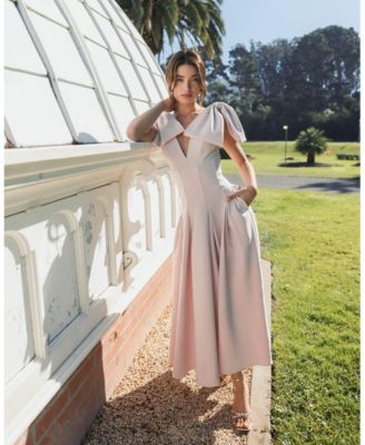 Women's Crepe A Line Midi Dress