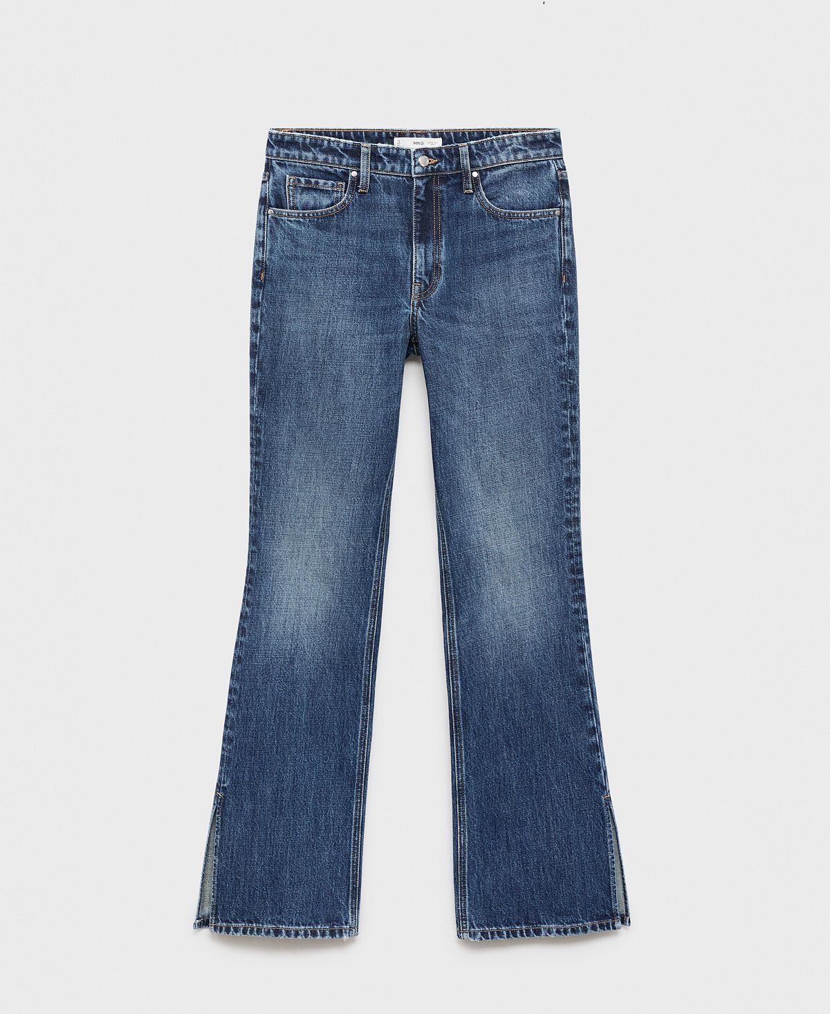 Mango Women's Slit Straight-Leg Jeans view 1 — MAYCSS fashion products
