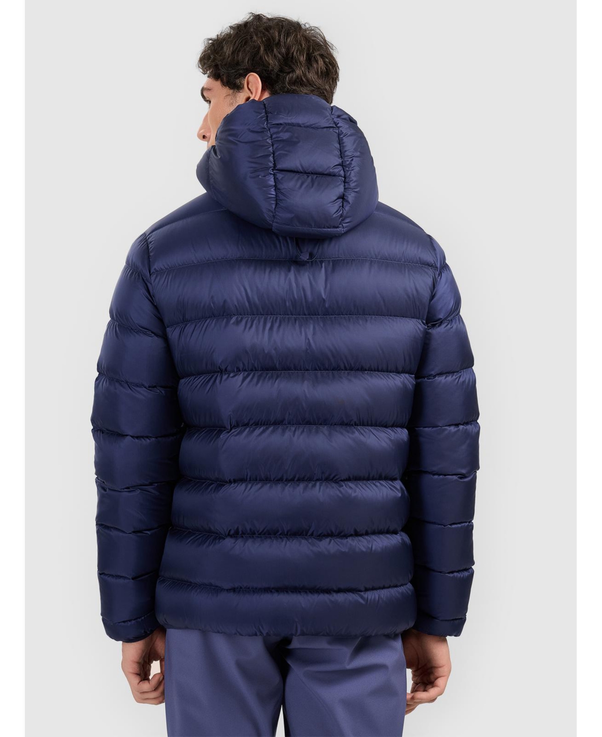 4F Men's trekking down jacket with natural filling -navy