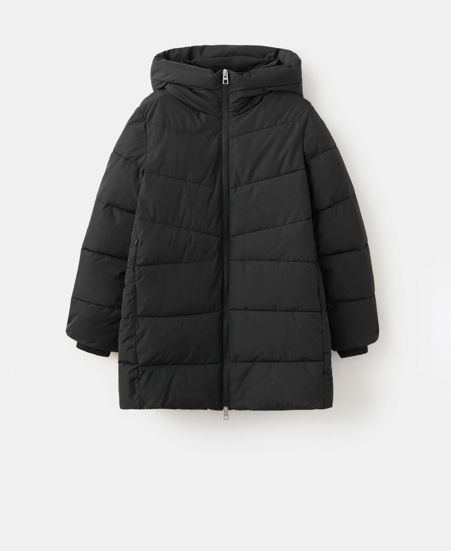 Женская куртка Mango Hood Puffer, цвет: Чёрный — фото 1