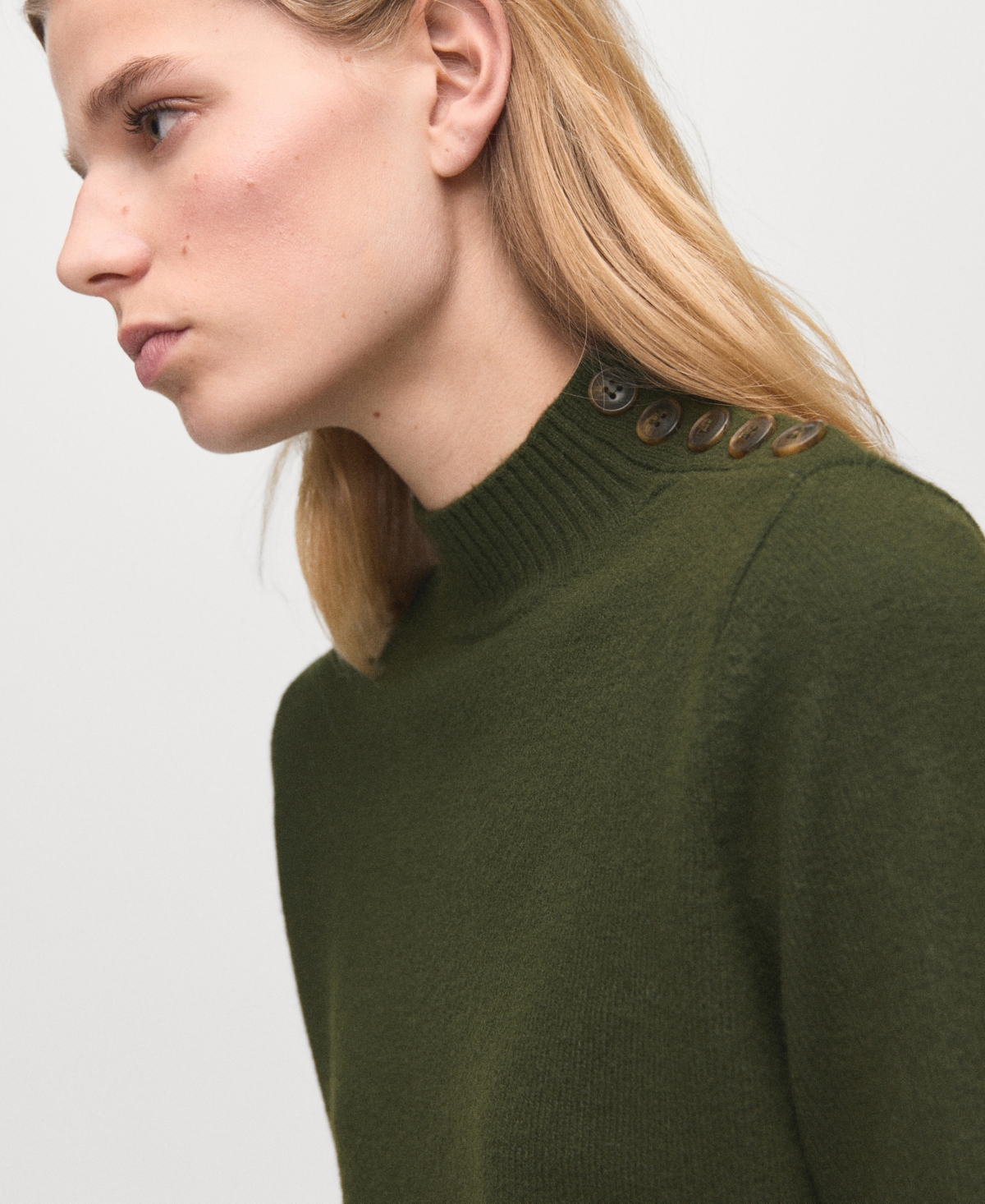 Mango Women's Button Perkins-Neck Sweater