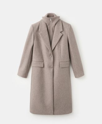 Women's Detachable Collar Combined Coat