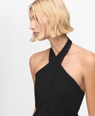 Women's Buttons Halter-Neck Vest