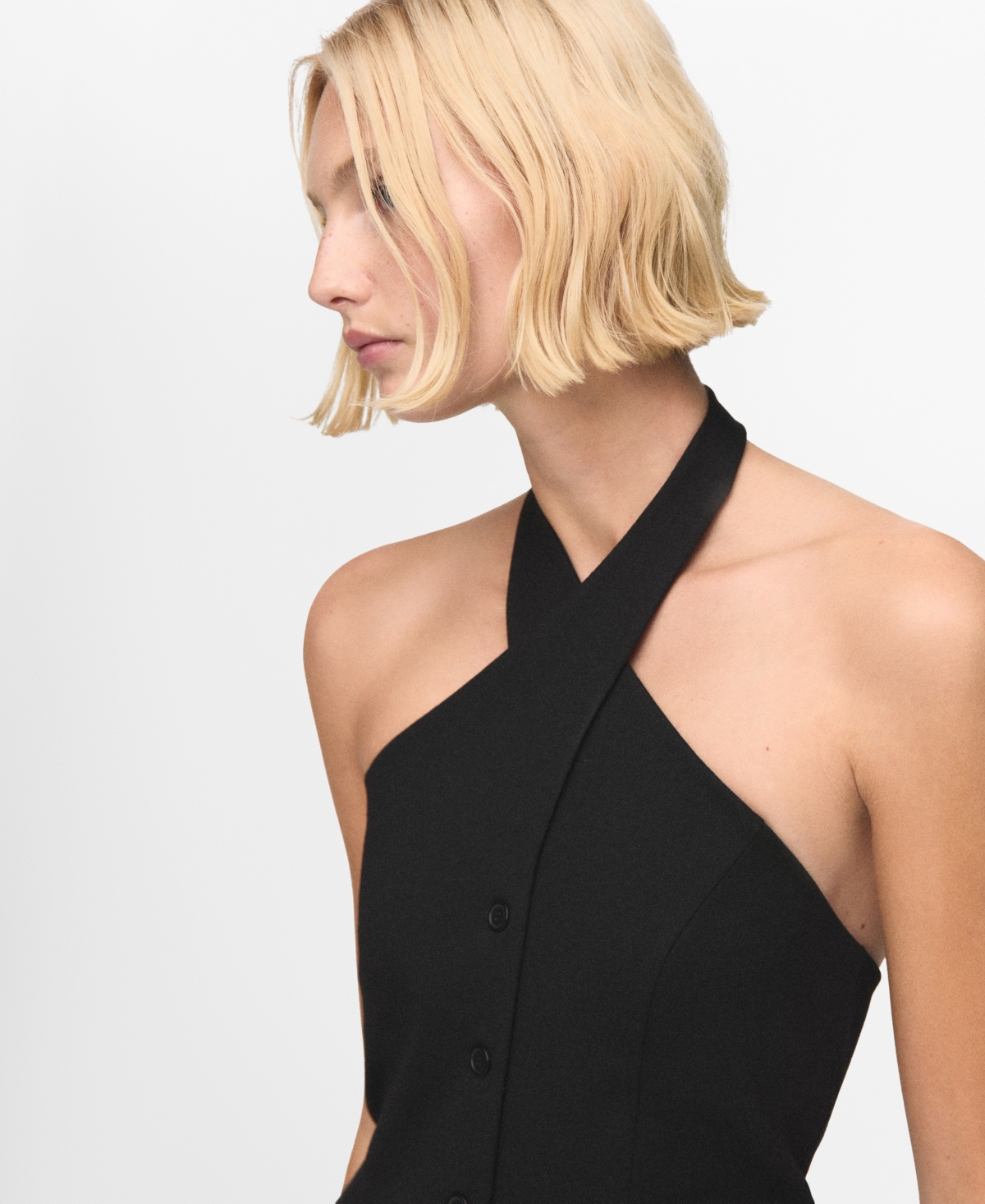 Mango Women's Buttons Halter-Neck Vest