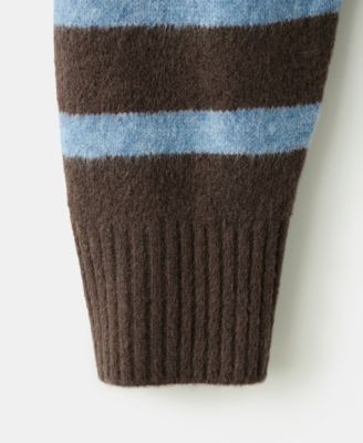 Women's Oversized Striped Turtleneck Sweater