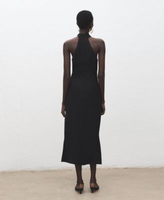 Women's Metal Embellishment Halter-Neck Dress