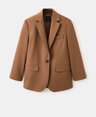 Women's Notch Lapel Pockets Straight Suit Blazer