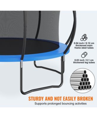  Trampoline, 12 ft, 400-Lb Capacity, Enclosure Net, Ladder & Curved Poles, Jumping Mat & Spring Pad, Outdoor