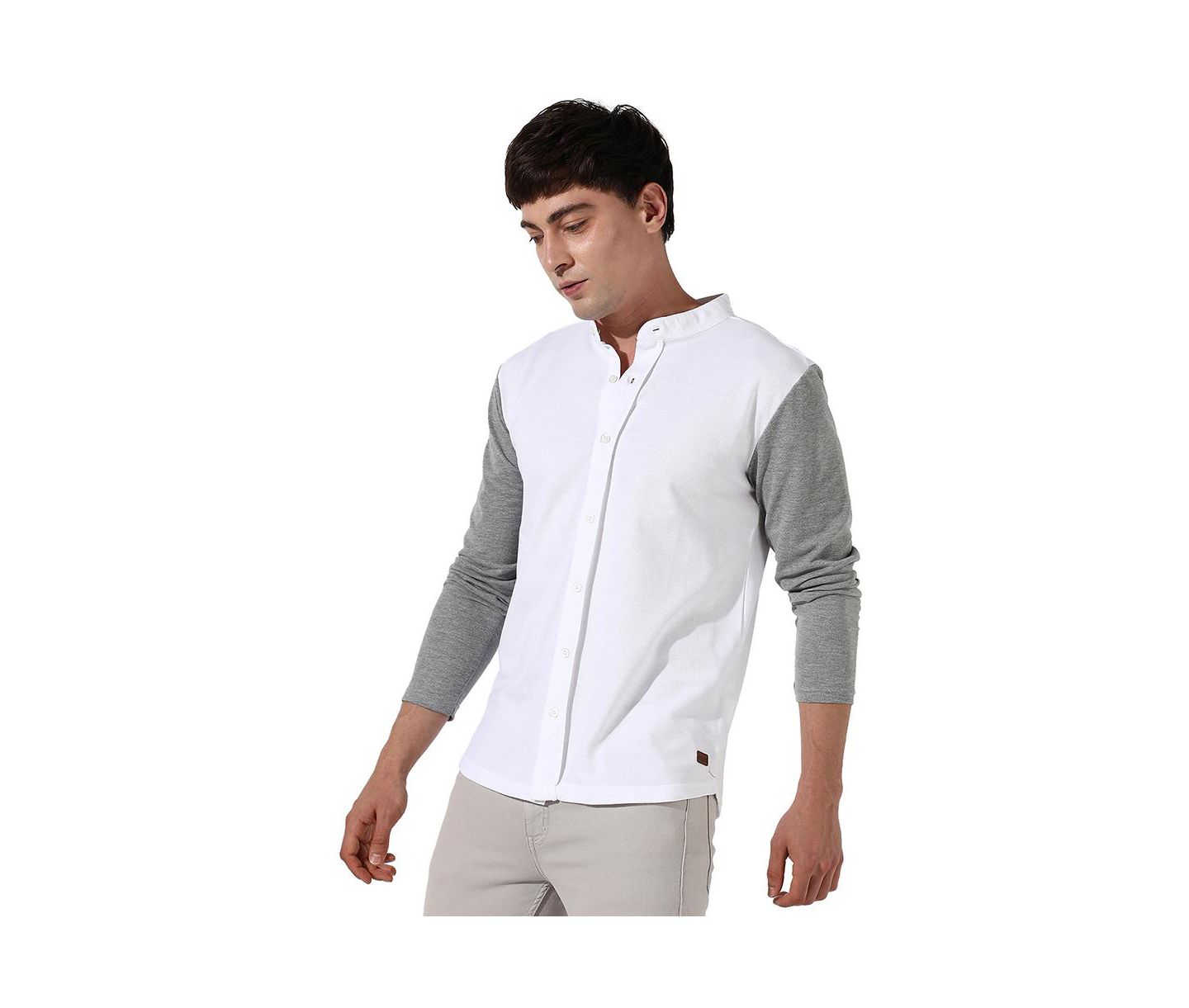 Мужская рубашка Cahoot Campus Sutra-Men's Colourblocked Regular Fit, цвет: Белый — фото 4