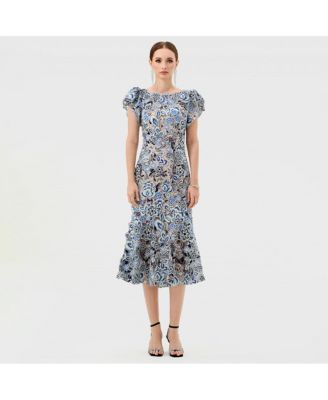 Women's Peri Flutter Sleeve Midi Dresses