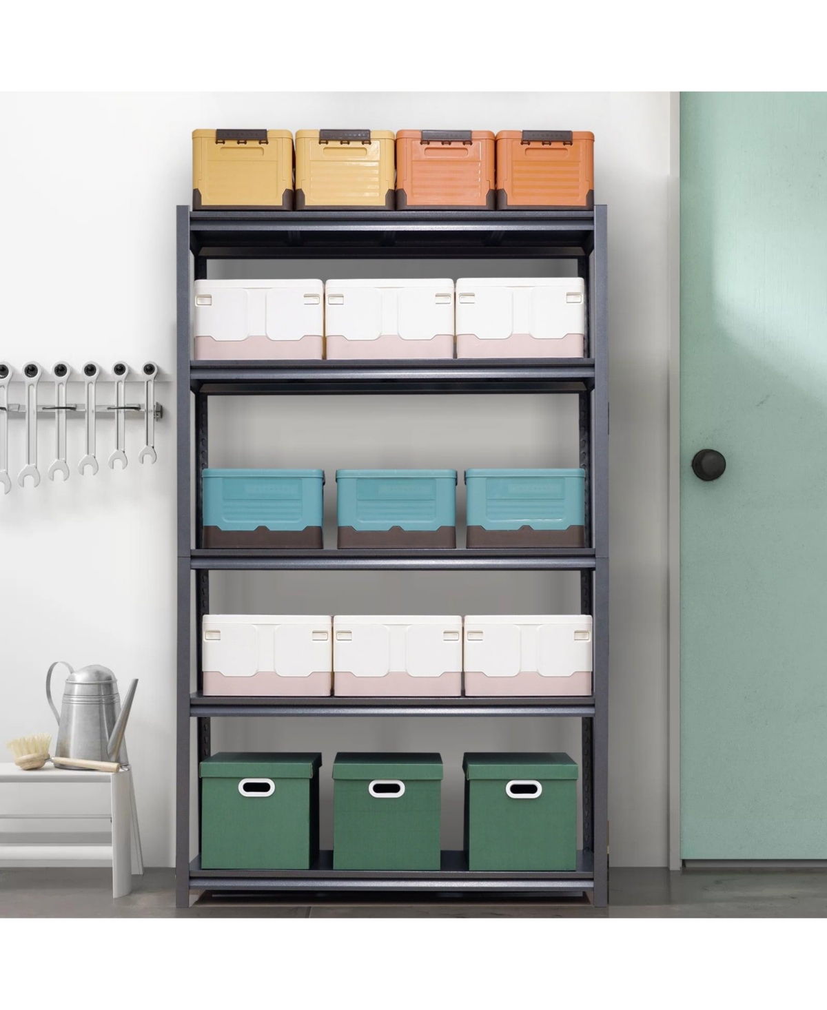 Boyel Living 78"H 5 Tier Metal Shelves for Storage Garage Shelving 2000LBS Heavy Duty Storage Shelves