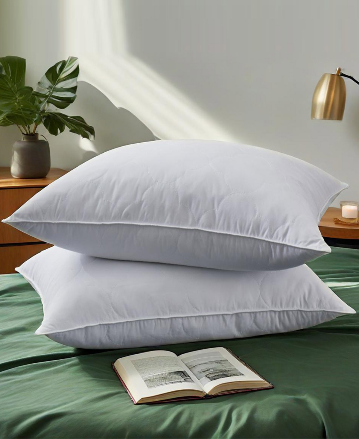 Unikome Quilted Goose Feather 2-Pack Pillows