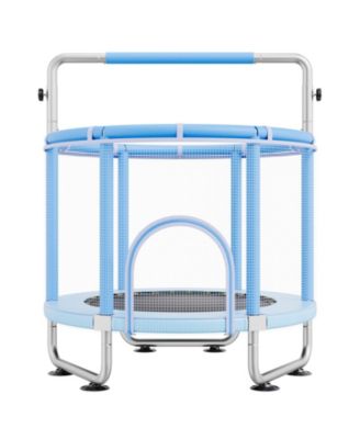 Kids Trampoline, 55" (4.6 ft), Enclosure Net & Basketball Hoop, Indoor/Outdoor, Ages 3