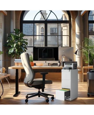 3 Drawer Metal Vertical File Cabinet with Lock Office Home Steel Vertical File Cabinet for A4 Legal/Letter Size 3