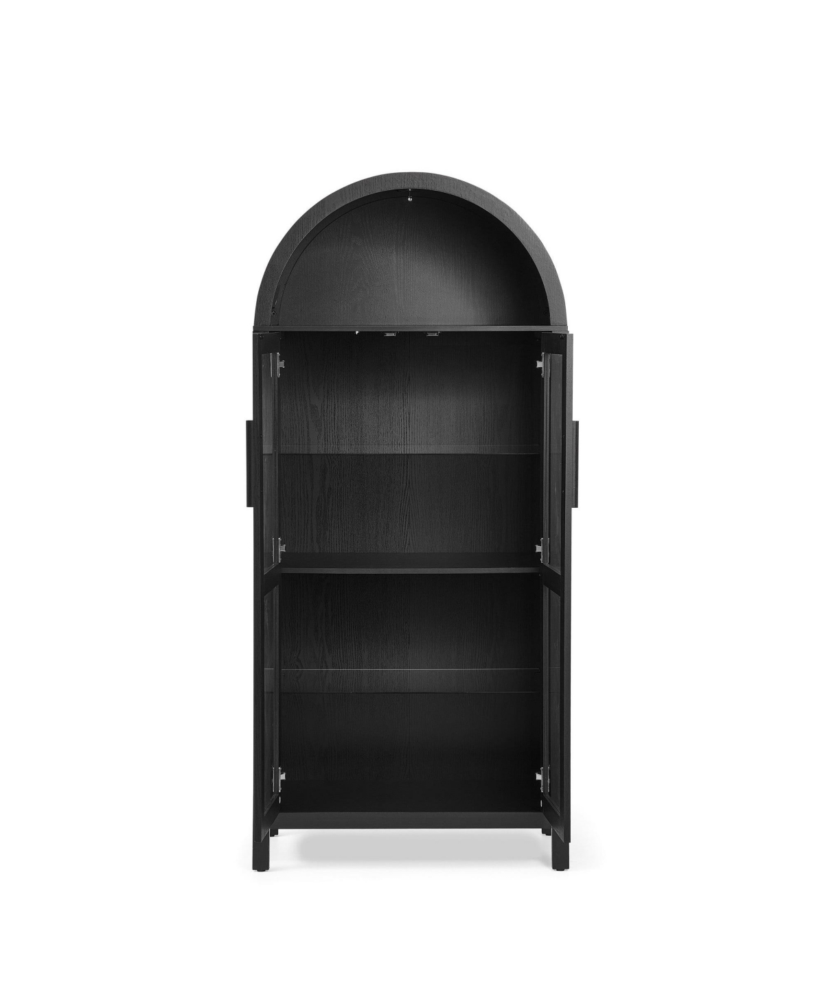 Boyel Living High Arched Storage Cabinet with Adjustable Glass Partitions and Led Lamp for Multi-Functional Use Kitchens, rooms