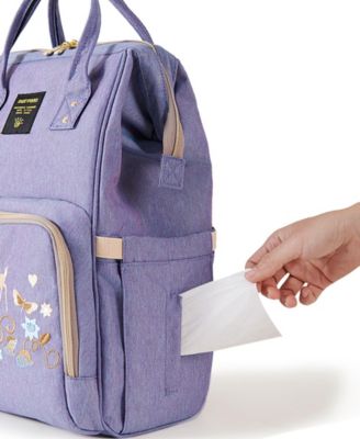 Embroidered Backpack Diaper Bag Large Travel Backpack