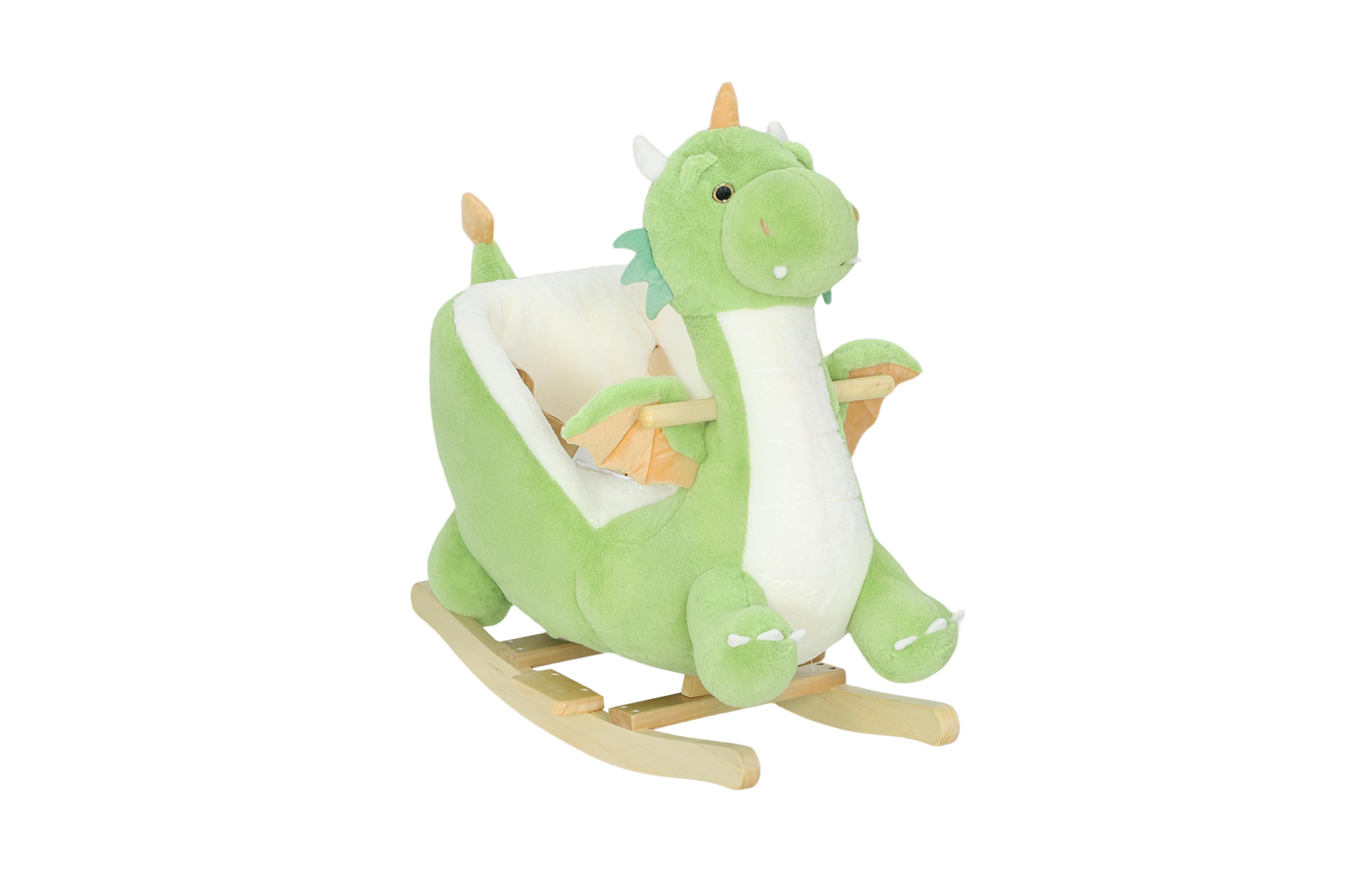 Qaba Baby Rocking Horse, Ride Dragon with Realistic Roar,