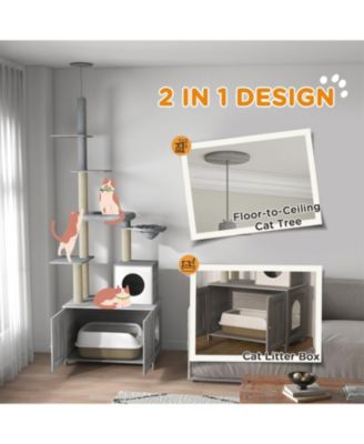 Cat Tree with Litter Box Enclosure