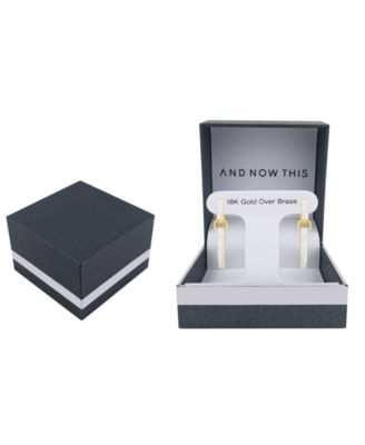 Crystal Drop Hinged Hoop Earrings